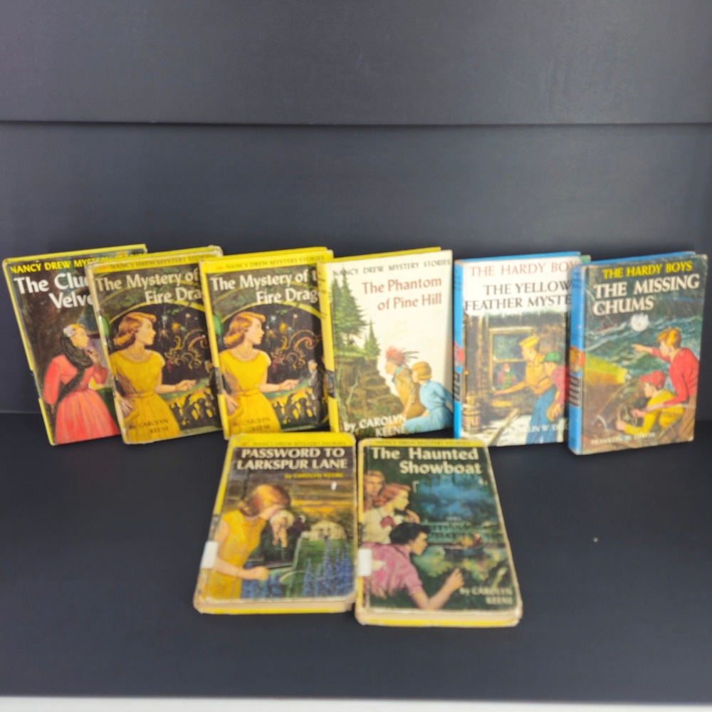 Vintage‎ 50s 60s Nancy Drew Hardy Boys Mystery Stories Set of 8 Decor Books Keen - Picture 2 of 14